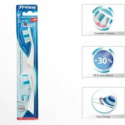 Tout neuf ⭐ Trisa Brosses à Dents De Rechange SonicPower M - Accessoires Soins Dentaires 😍