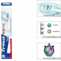 Remise ❤️ Trisa 2 Brosses à Dents De Remplacement - Accessoires Soins Dentaires 😀