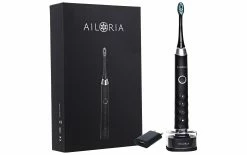 Promo 🌟 Ailoria Brosse à Dents Sonique Shine Bright Noir, Chargeur USB Inclus - Brosse à Dents électrique 🔥